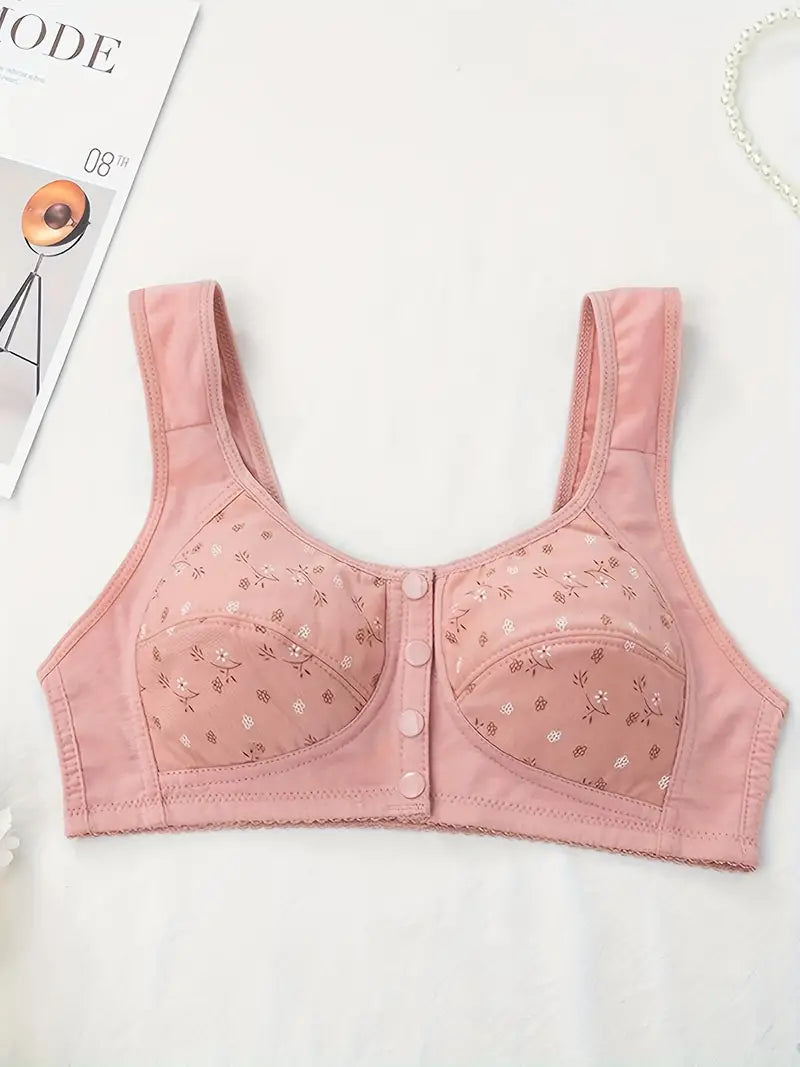 3 button front open Cotton Bra