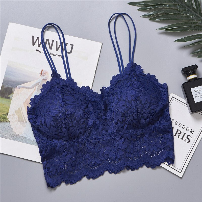 Lace Bra Top Women Push up Plus Size Bralette Strapless