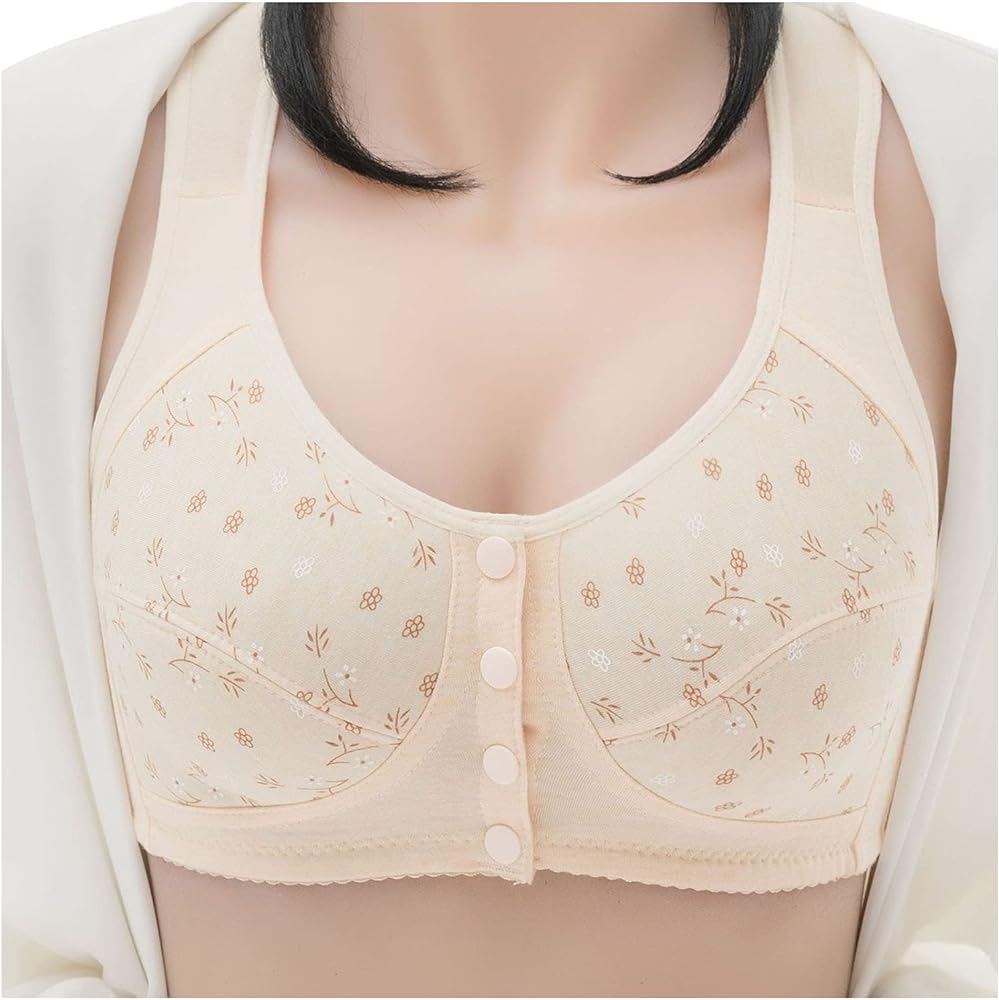 3 button front open Cotton Bra