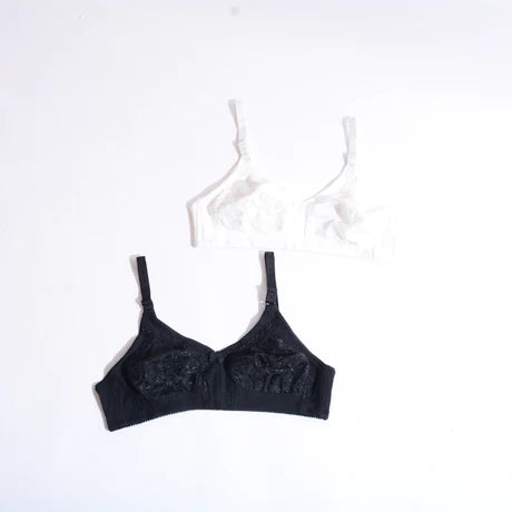 Embroidery cotton bra