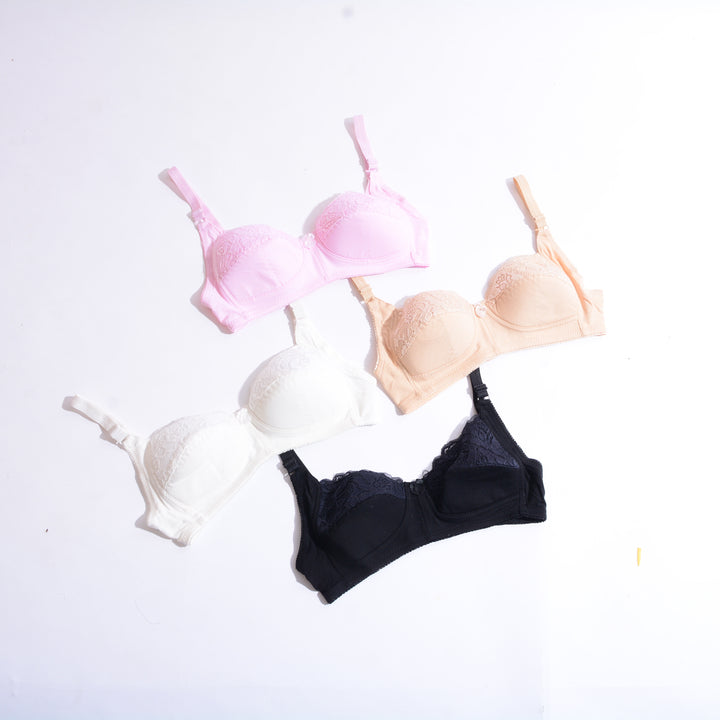 Embroidery light padded bra