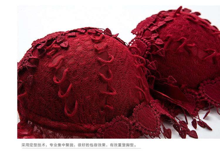 Japanese  Heart Design  Luxury New Deep V New Brand  Push Up Bra Set