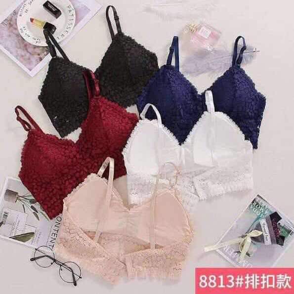 Style Lace Bra with back huks for Women Wireless Bralette Lingerie Bras