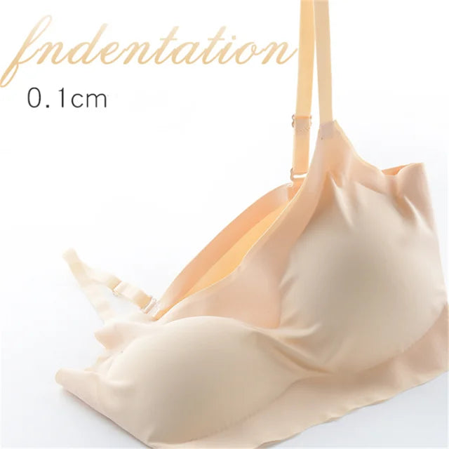 Seamless Ice Silk Bra for Women, Thin Push-Up Bras, Breathable Sleep Top