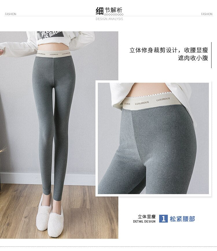 RuLangs Pants Women Warm Long Leggings Fleece Wool Velvet Thick Skinny Winter Trousers Cashmere Sheepskin Leggings Women