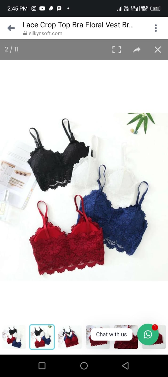 V shape top flower bra