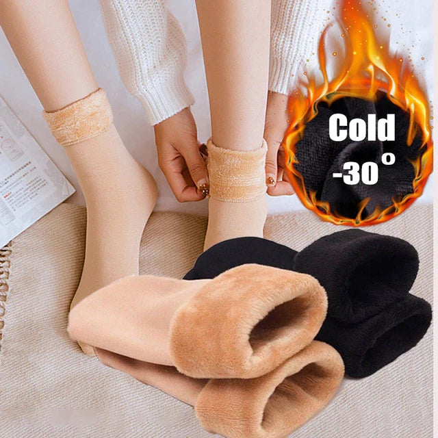 Pack Of 3 Socks Men Women Snow Socks Winter Warm Thick Socks Add Velvet Solid Lolita Dew Ankle Bare Happy Harajuku Kawai Sox