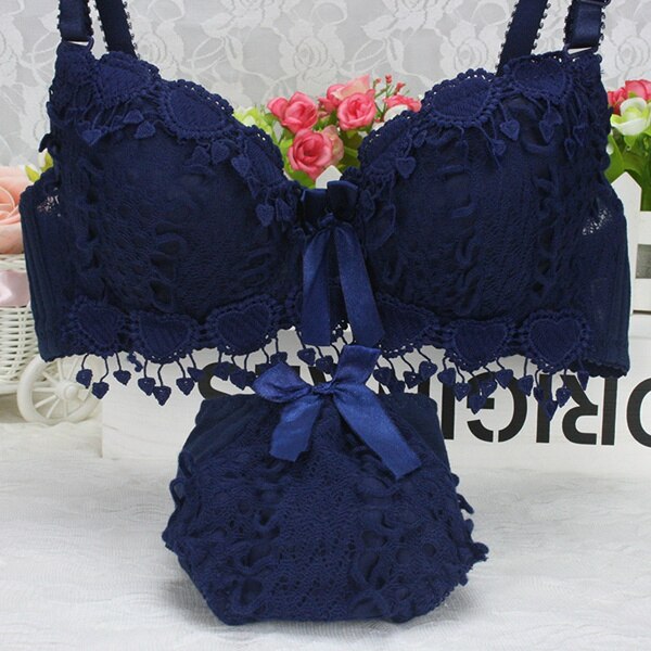 Japanese  Heart Design  Luxury New Deep V New Brand  Push Up Bra Set