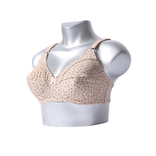 GALAXY  COTTON NON PADDED WIRELESS DOTTED BRA