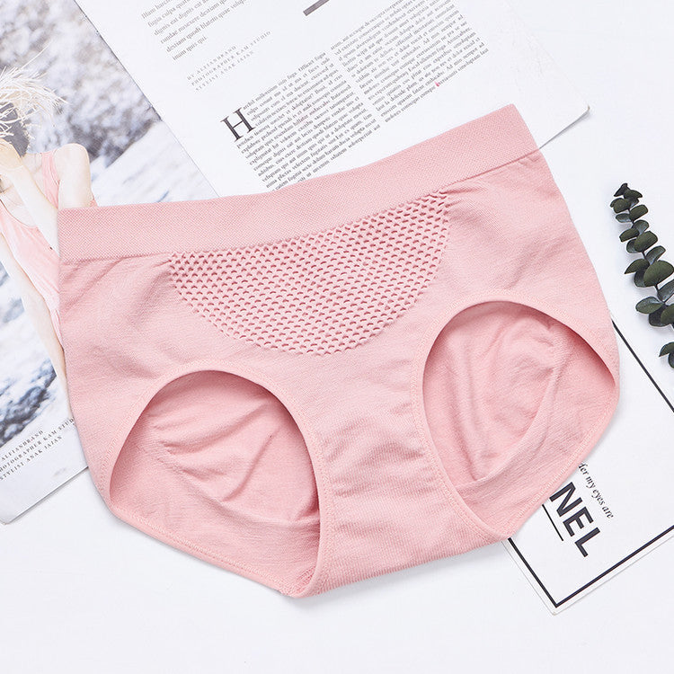 Women's Knickers Mid Waist Woman Honeycomb Brief Breathable Underwear Cotton Seamless Panties