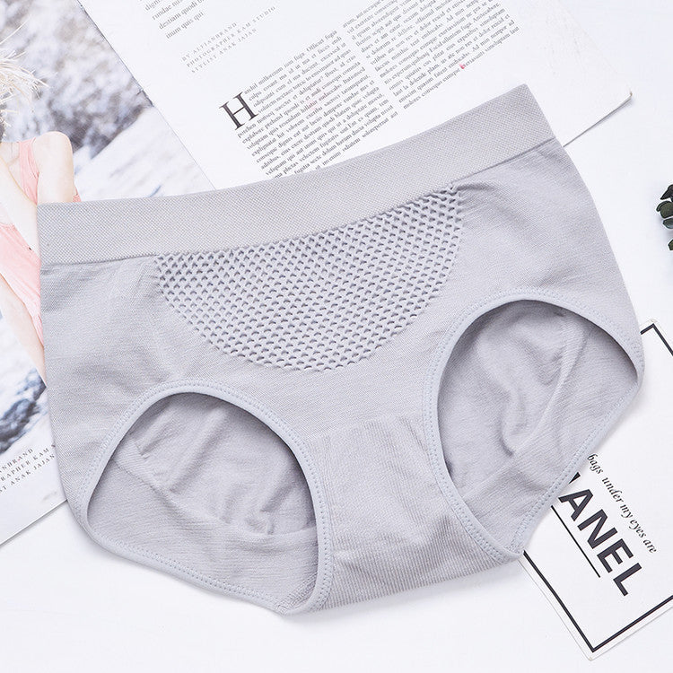 Women's Knickers Mid Waist Woman Honeycomb Brief Breathable Underwear Cotton Seamless Panties