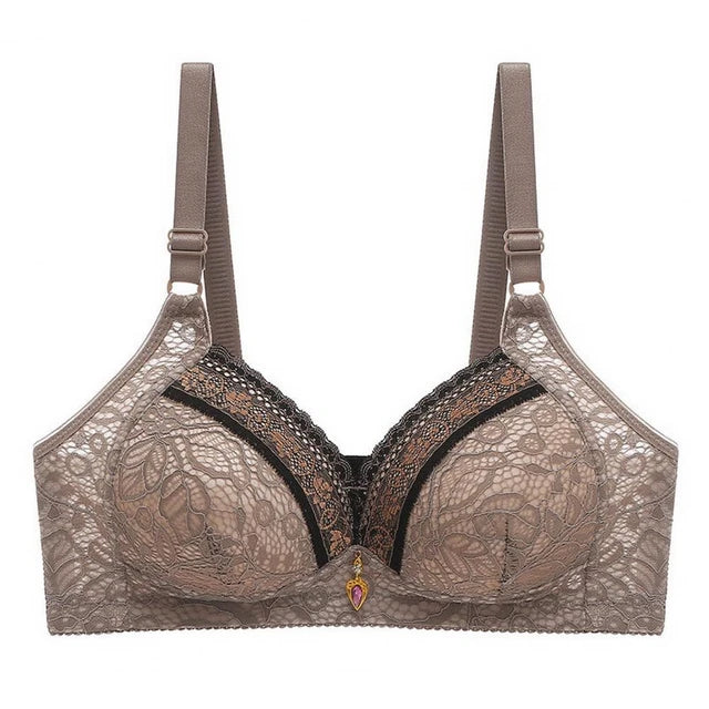 Embroidery single padded bra