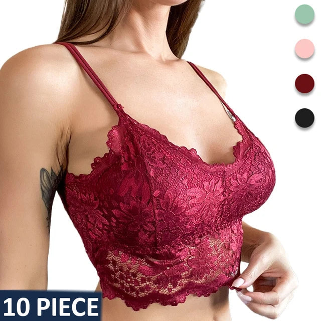 V shape top flower bra