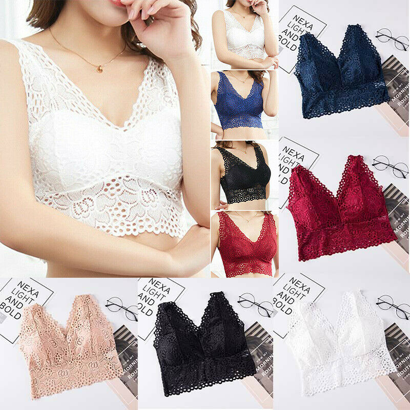 Lace Breathable Bra Top Tank Gather Vest Padded Back Beautiful