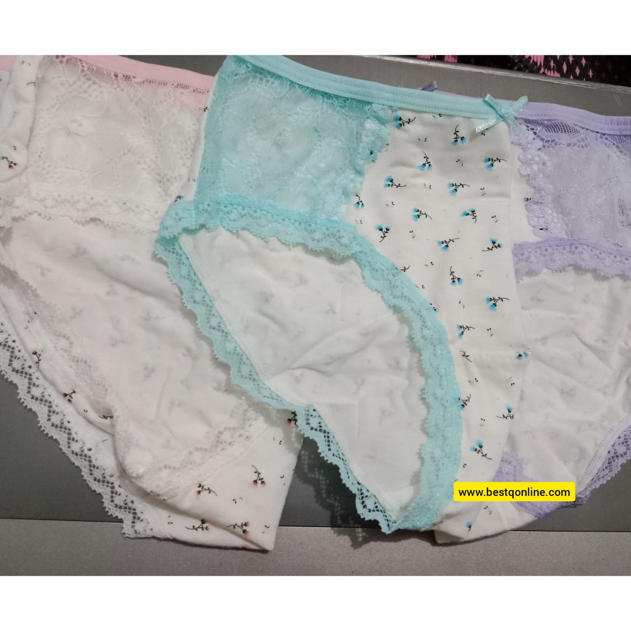 lace decorated cotton panties pack of 3