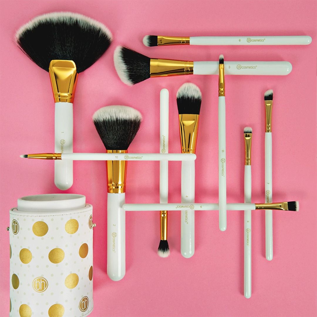 BH Cosmetics Dot Collection 11 PC Brush Set - Color : White