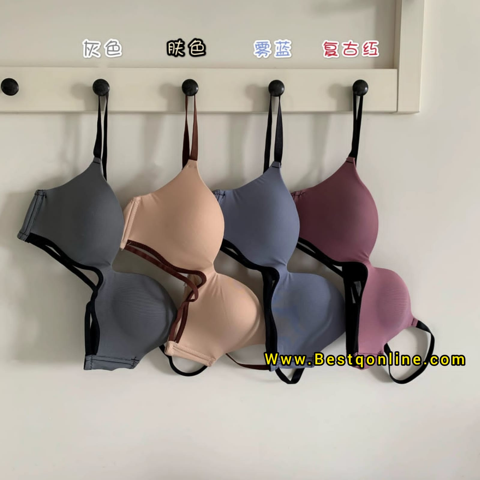 Thin 3/4 Cup Push Up Brasserie Female Comfort  Intimates Women  Deep V Bras Seamless Lingerie Wirefree Bralette #F