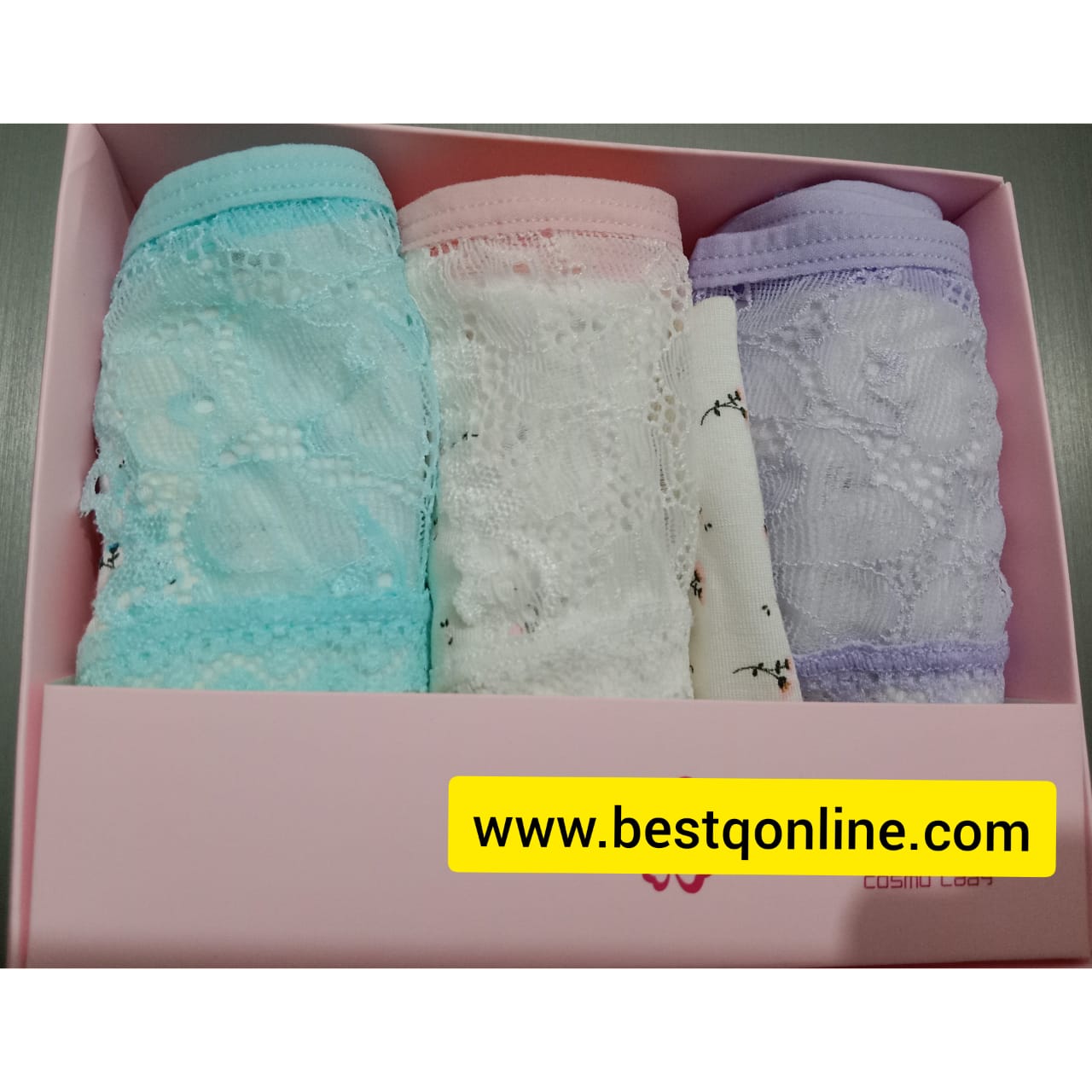 lace decorated cotton panties pack of 3