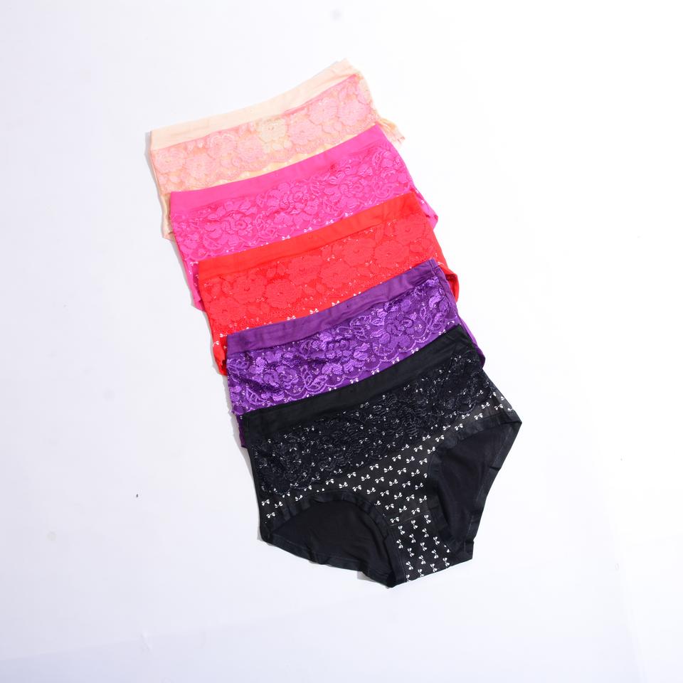 PACK OF 3 MID WAIST SOLID COTTON PANTIES FOR WOMEN