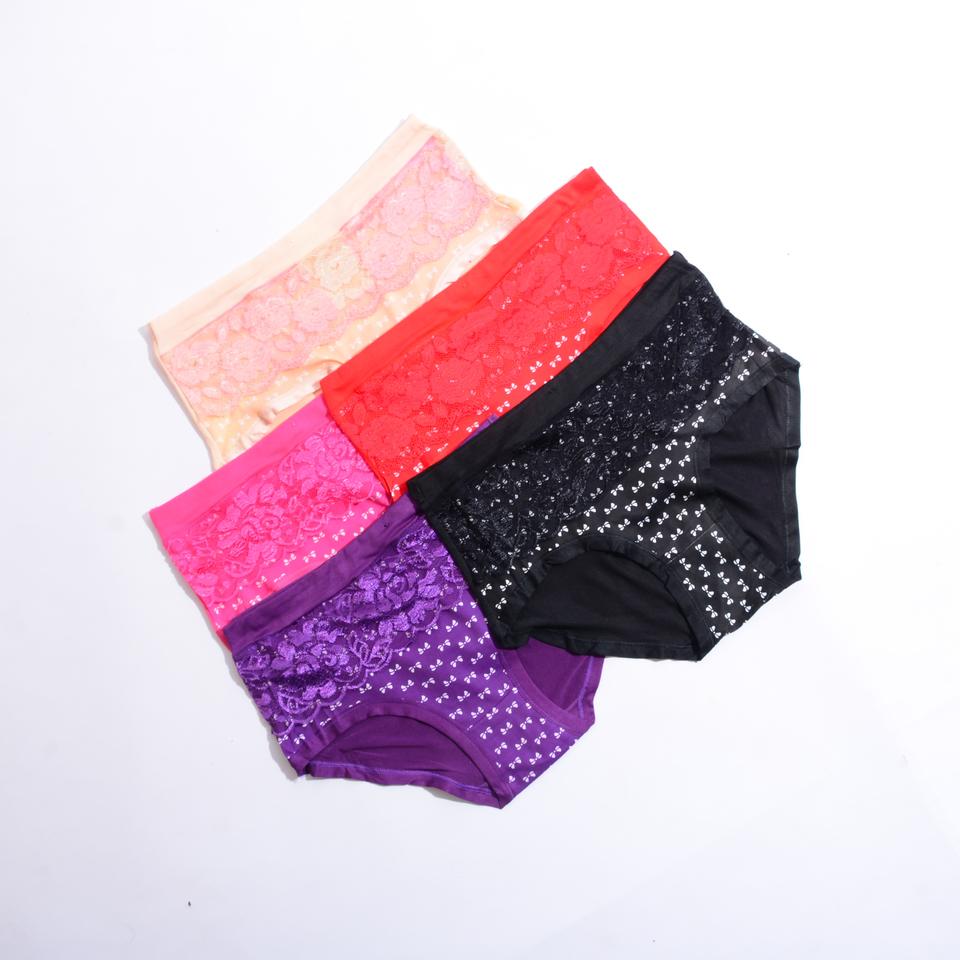 PACK OF 3 MID WAIST SOLID COTTON PANTIES FOR WOMEN