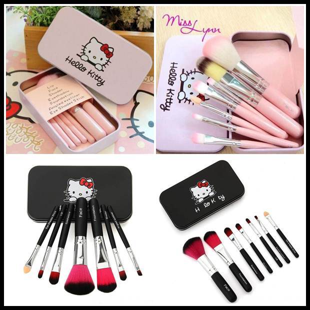 Spanking Hello Kitty Mini 7 Piece Brush Set for Women (Pink)