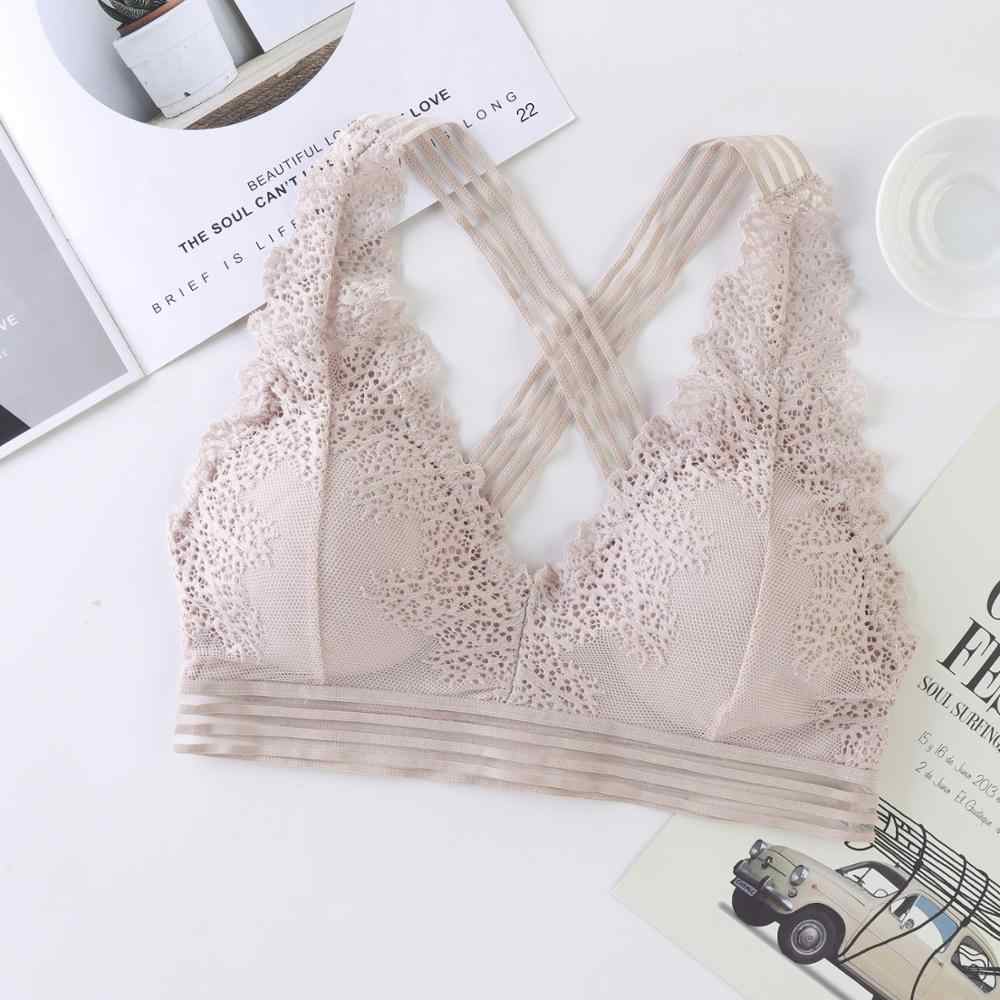 Transparent lace bra  lingerie set deep v bralette low waist padded panties feminine intimate underwear set