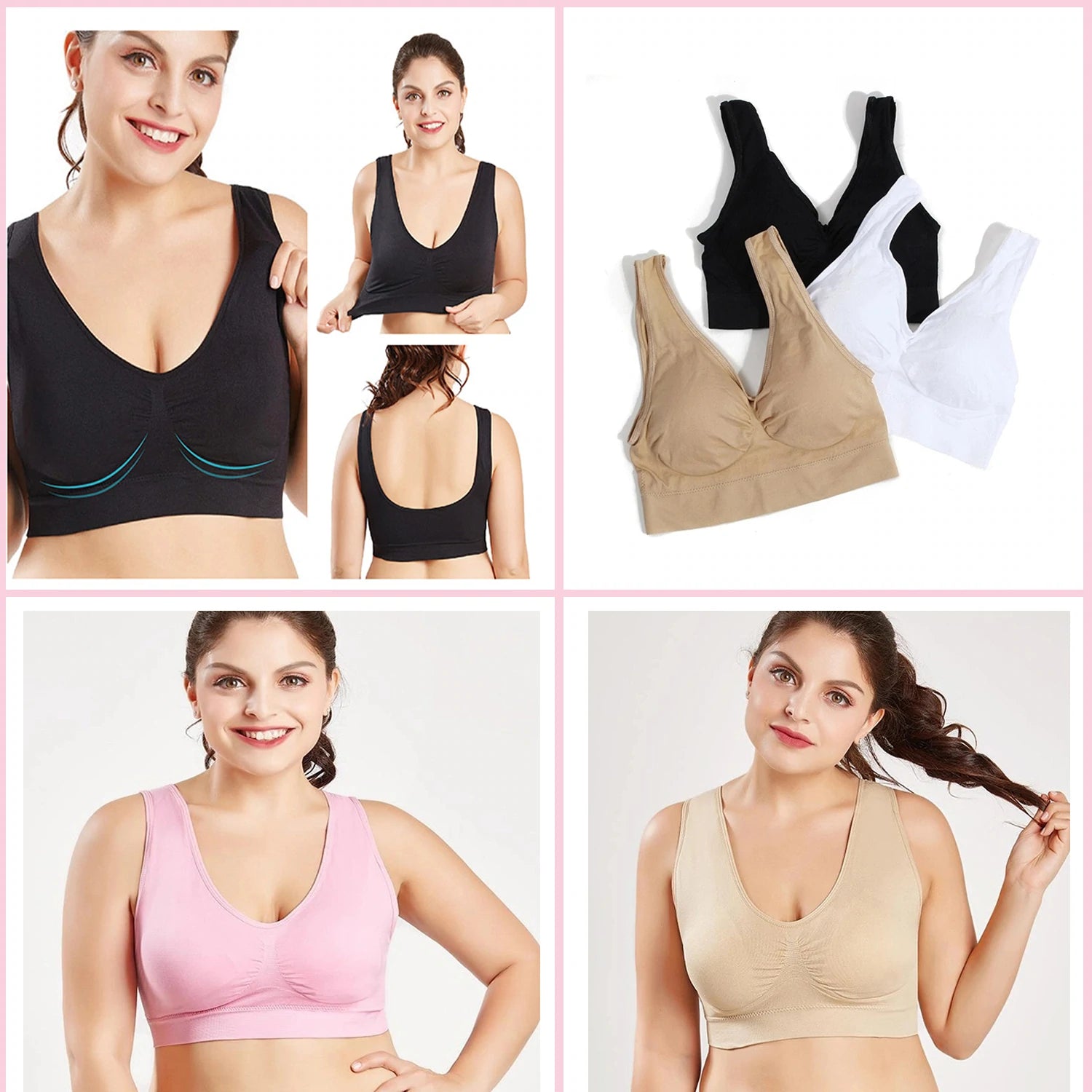 Seamless Air Bra 3pcs/pack plus sizes