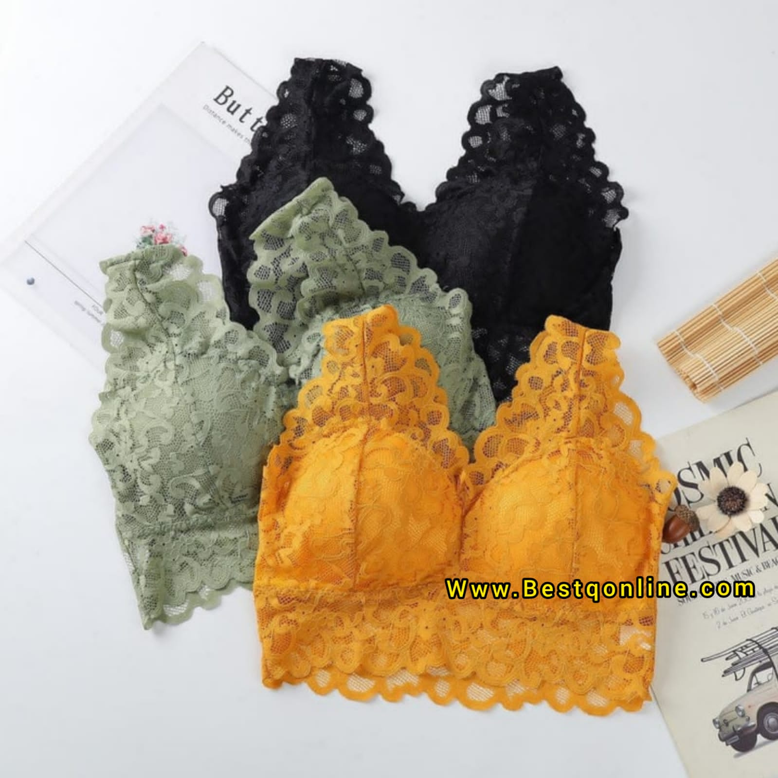 BRALETTE BRA CROP TOP WITH REMOVEABLE PADS (CB015)