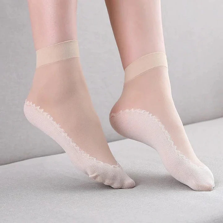 Silky Anti-Slip Cotton Socks（2 Pairs）